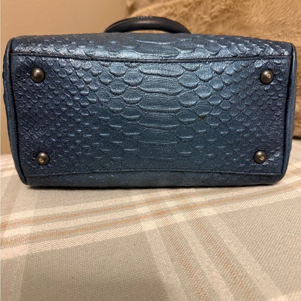 RARE Coach mini bannet Metalic Blue Satchel Bag - Picture 3 of 8